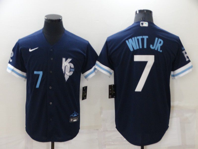 Men Kansas City Royals #7 Witt jr Blue City Edition Game Nike 2022 MLB Jersey->kansas city royals->MLB Jersey